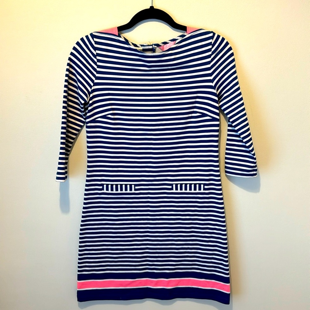 Lilly Pulitzer size extra small cotton shift dress three-quarter length sleeve